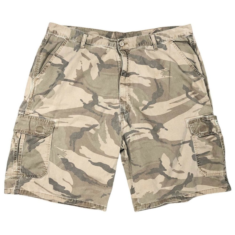 Wrangler Cargo Shorts Camo Mens Size 42 Faded